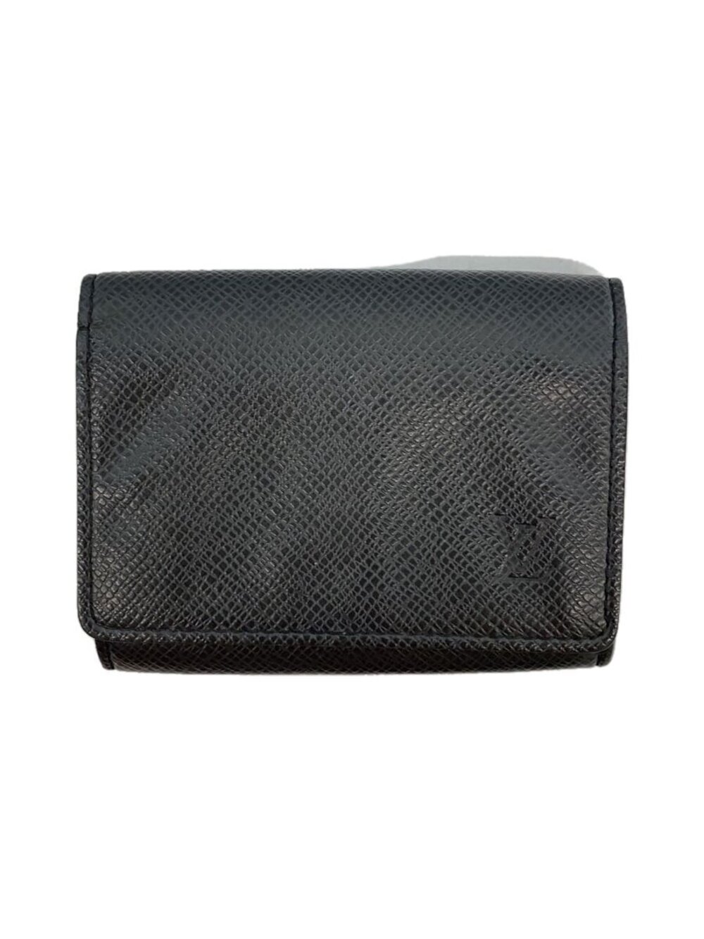 LOUIS VUITTON Envelope Wallet Carte de Visite Taiga Black Leather Black